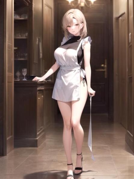 Standing, Full Body, Apron AI Porn